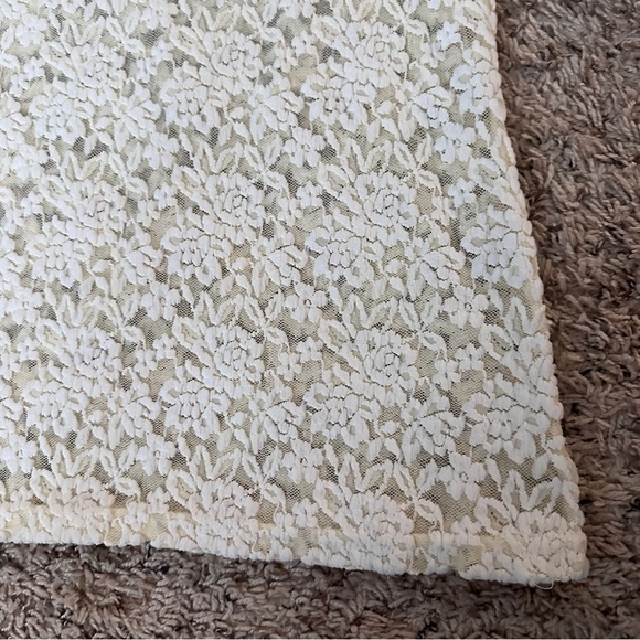 Vintage Jonden Light Yellow Floral Lace Mesh Baby Tee Women’s Size Small Spring - Picture 13 of 13